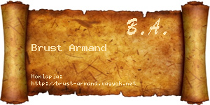 Brust Armand névjegykártya