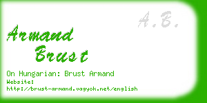 armand brust business card